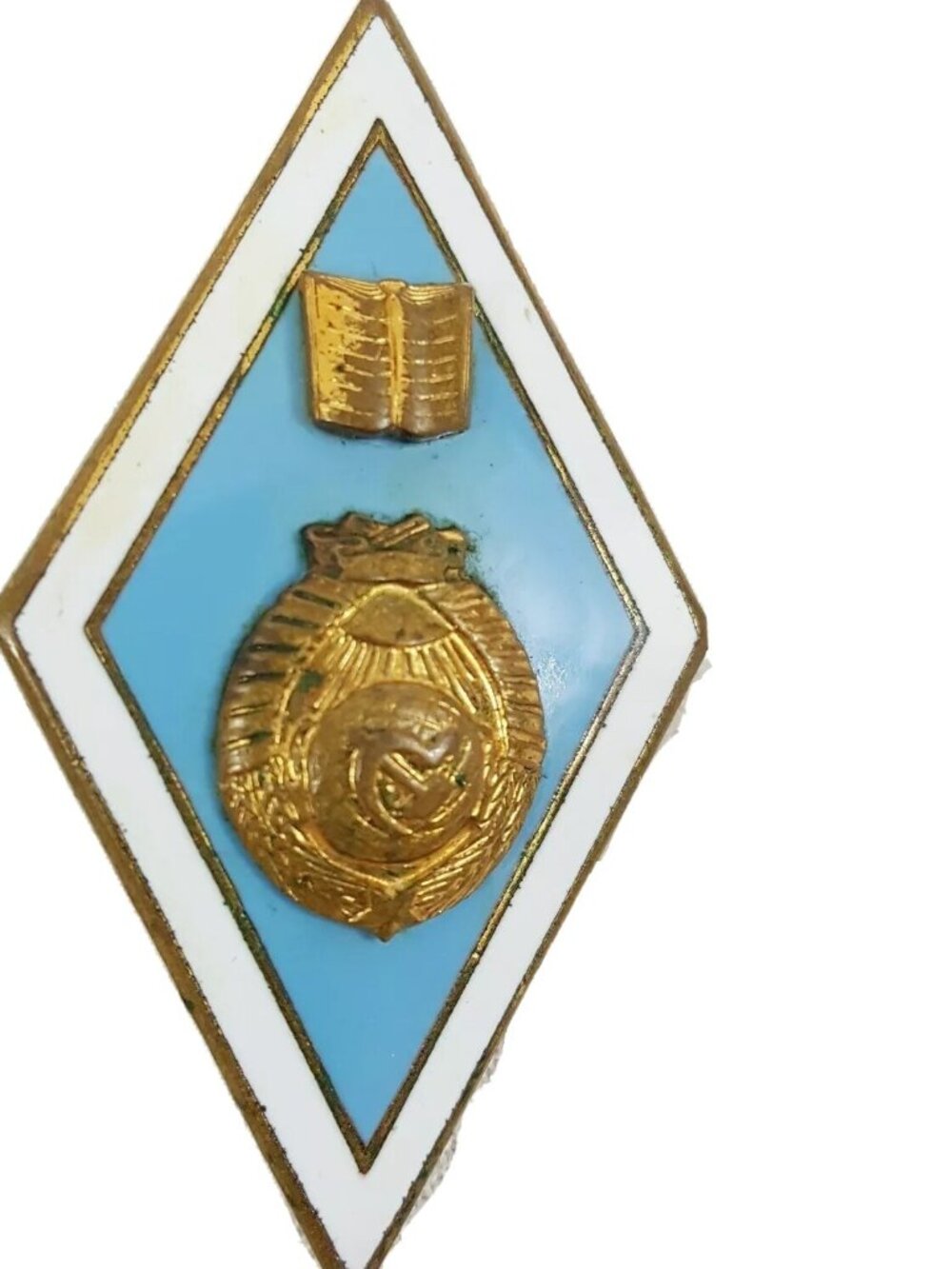 Vint Belarussia Enamel Pin Award Gold Plate National Teacher Institute College